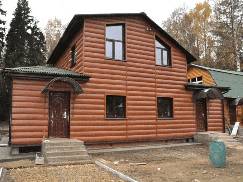 отделка фасада деревянного дома блокхаусом